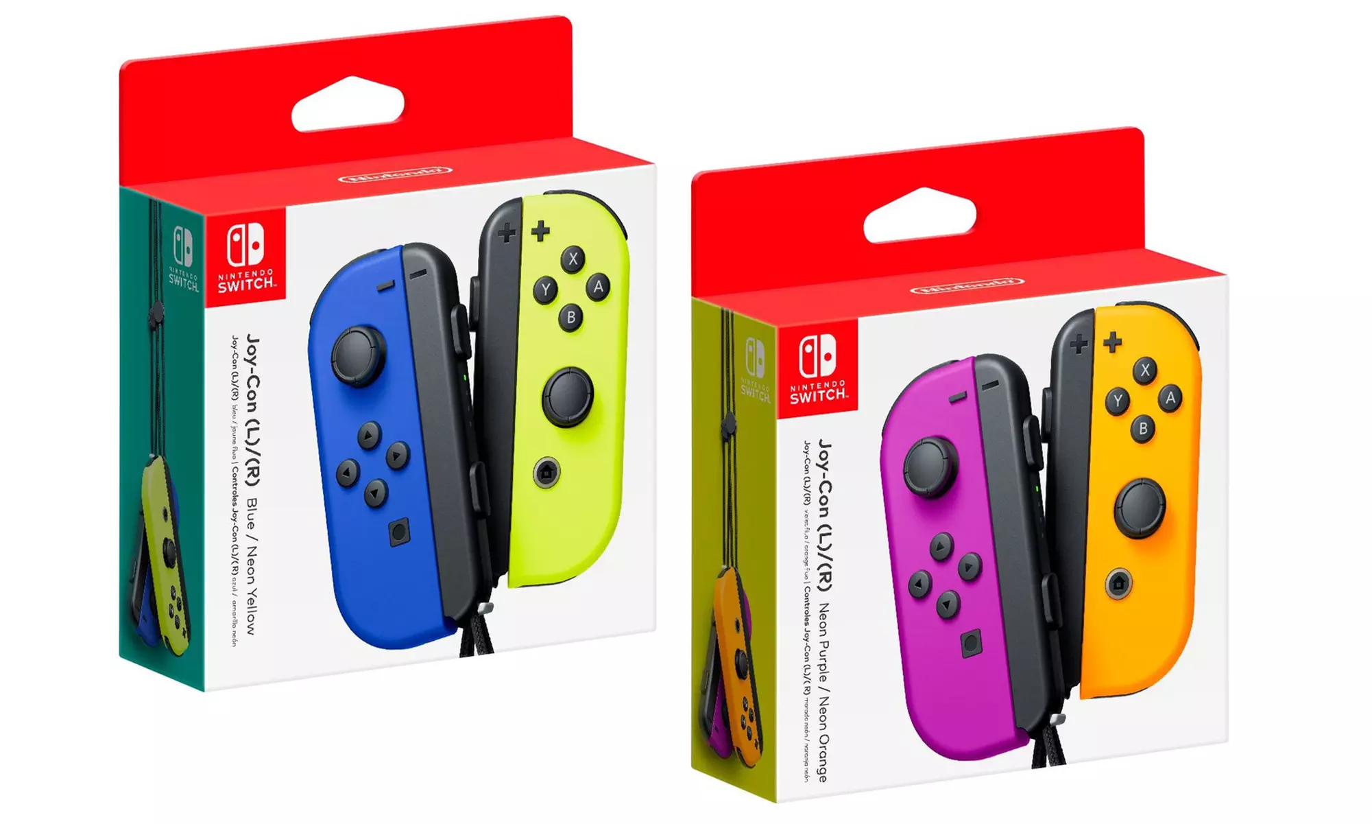 Nintendo Switch Joy-Con Controllers (2-Pack) - Blue/ Neon Yellow or Neon Purple/ Orange - Primary Image