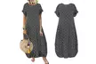 Robe longue ample maxi à pois, pour femme - Image 2