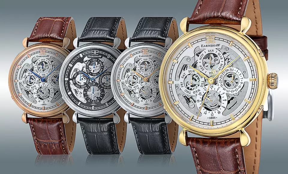 Earnshaw Men's Grand Calendar Automatic Watch. Multiple Styles Available. Free Returns. - Primary Image