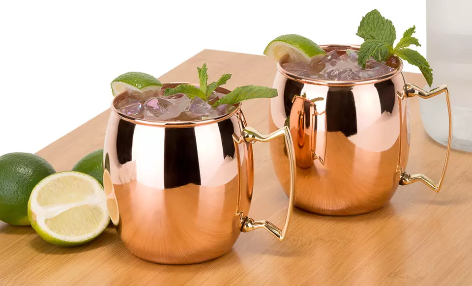 2-Pack of 16 oz. Unlined Moscow-Mule 100% Copper Mugs - Primary Image