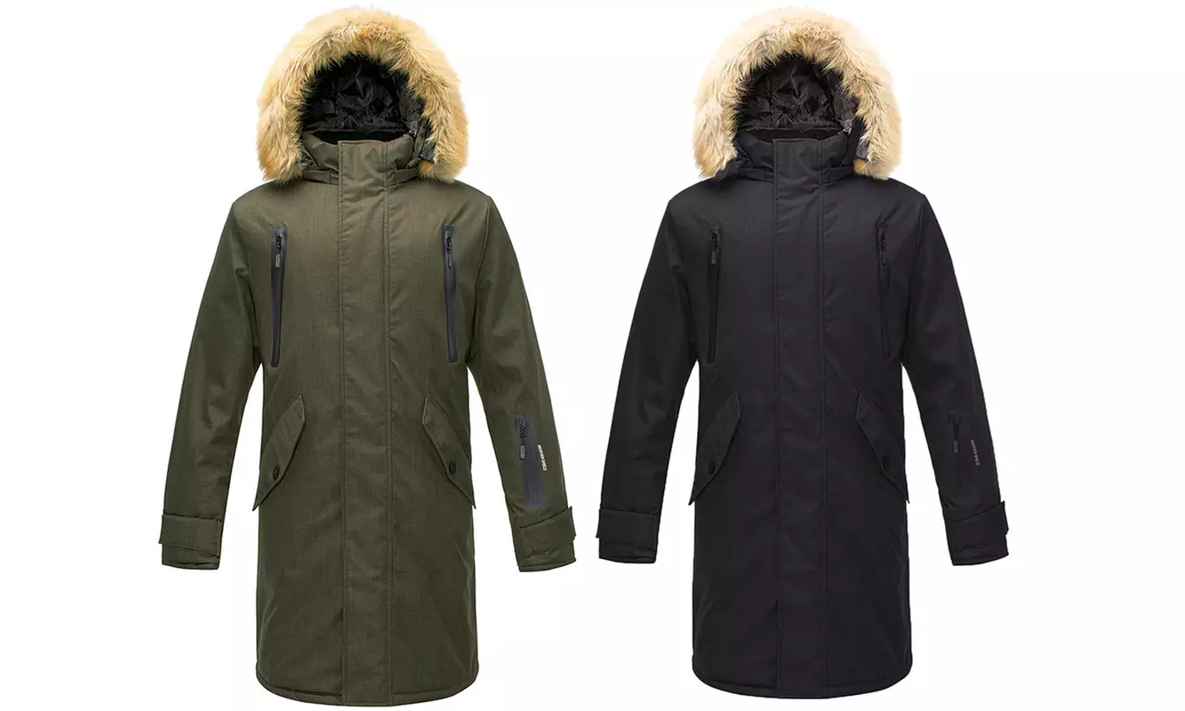 Avalanche Men's Removable Faux-Fur Hooded Long Parka Jacket (S-2XL) - Primary Image