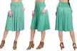 Fashion California Shirring Midi Flare Skater Skirt with Pockets - Second Medium