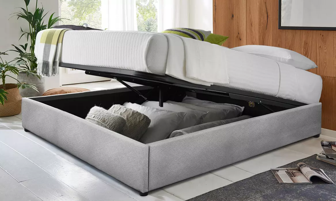 Lit coffre de la marque Sampur, collection "Vegas", avec matelas collection "Régence" en option, livraison offerte - Primary Image