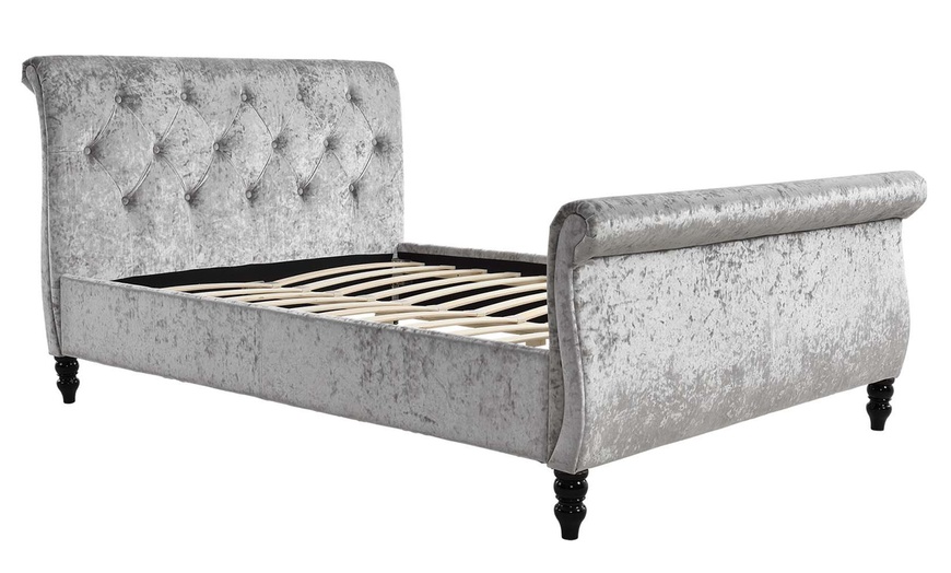 Image 2: Silver Crushed Velvet Furniture