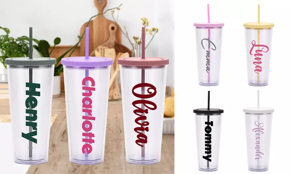 Personalisierbare Flasche oder Trinkbecher mit Text