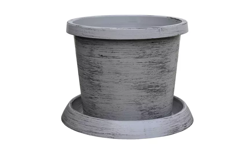 Image 4: 1 or 2 Tower Patio Pot with Trellis - Modern Grey or Black with Gold