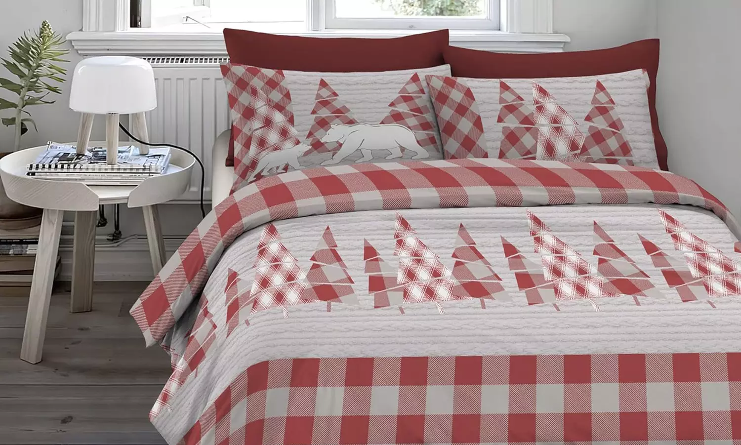 Juego de funda nórdica de franela 100 % algodón con fundas de almohada