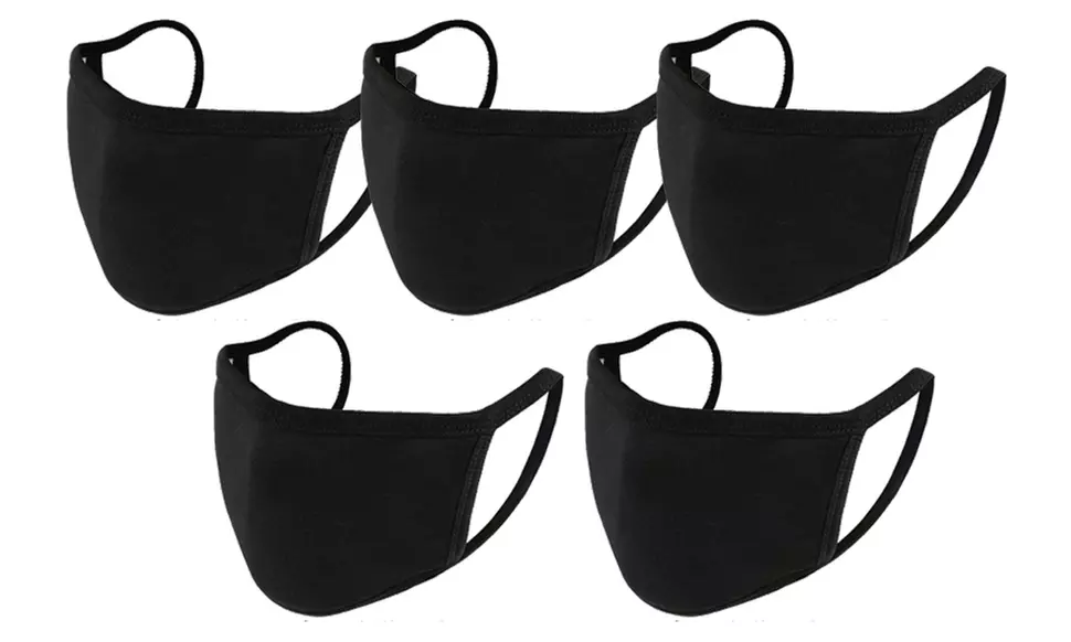 Cotton Washable Non-Medical Face Masks with Stretchable Strap (5-Pack) - Second Medium