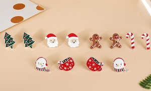 Six Pairs of Christmas Earrings