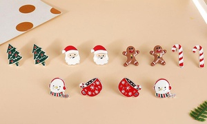  Six Pairs of Christmas Earrings 