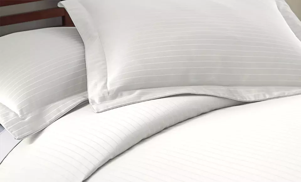 800 TC Damask Stripe Egyptian Cotton Rich 3-Piece Duvet Cover Set - Second Medium