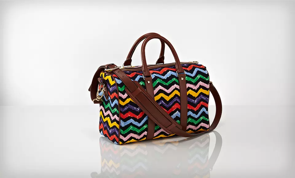 Missoni Satchel in Gray or Multi Red, Tote Bag in Gray or Rust, or Hobo Bag in Multi Red. - Second Medium