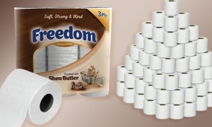 45 or 90 Freedom Shea Butter Three-Ply Toilet Paper Rolls 