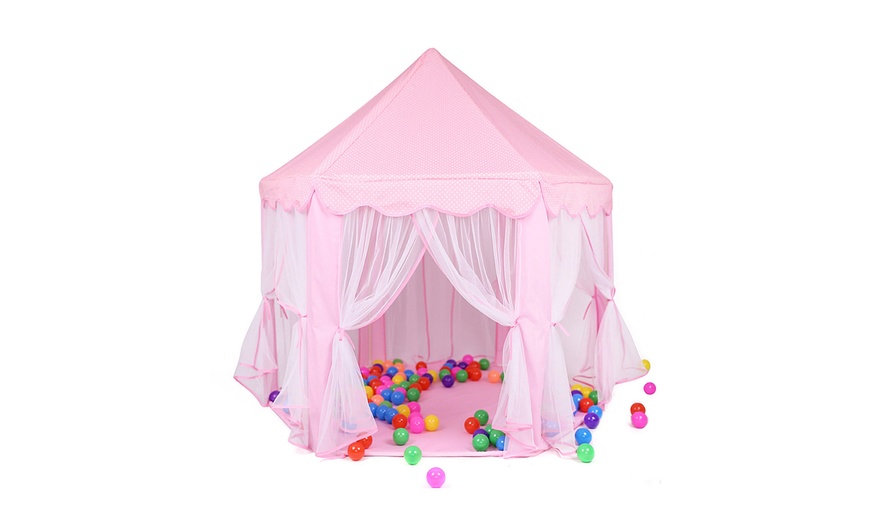 Image 3: Hexagonal Kids' Large Fairy Play House Indoor Tent