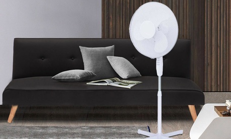 Ventilatore con piantana in acciaio inox, disponibile in 2 colori