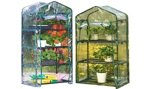 Three- or Four-Tier Garden Greenhouse with Cover