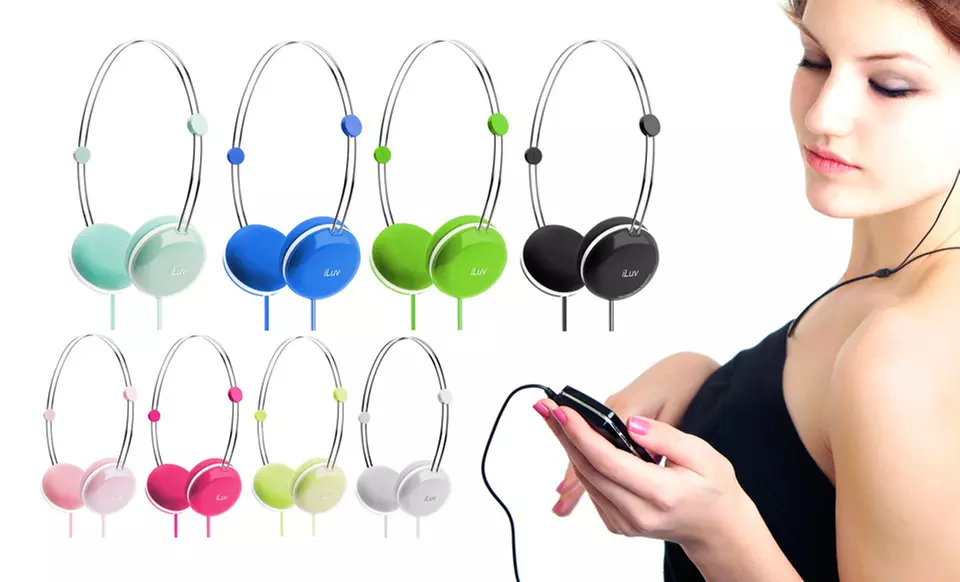 $12 for iLuv Sweet Cotton Headphones with Built-In Remote/Mic ($59.99 List Price). Eight Colors Available. Free Returns. - Primary Image
