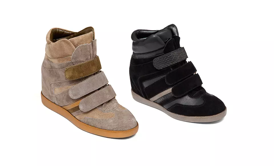 BCBGeneration Women's Anthony Wedge Sneakers in Black or Dark Cashmere. Free Returns. | Brought to You by ideeli - Primary Image