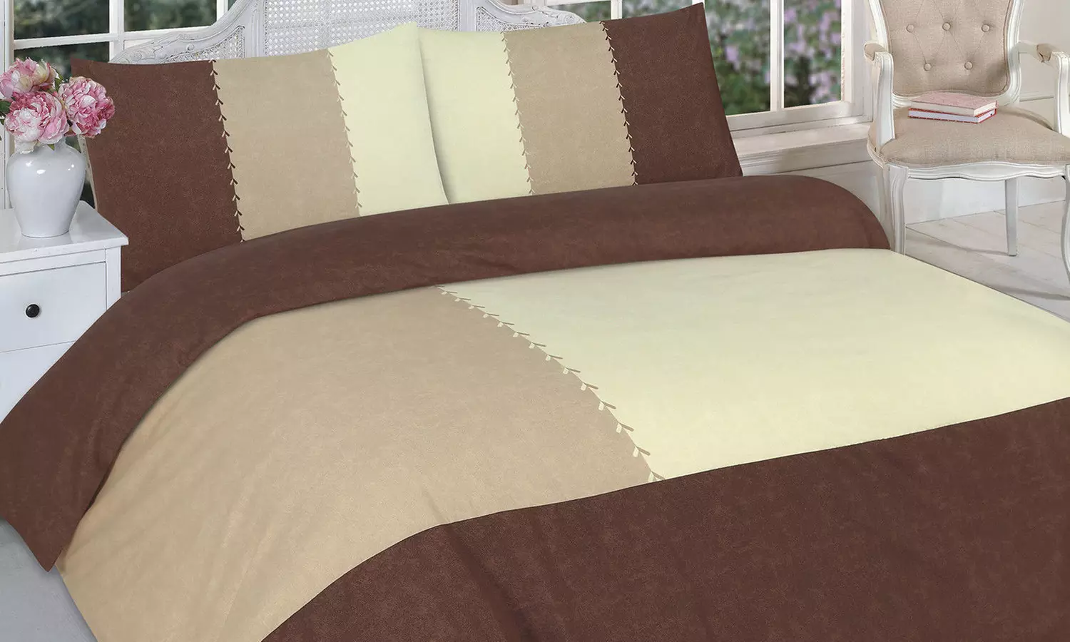 Parure de lit effet daim en polycoton - Second Medium