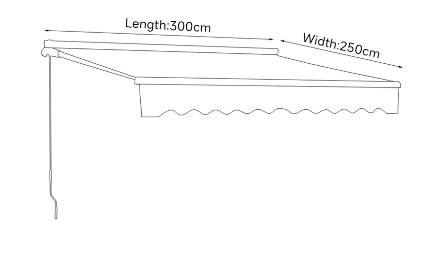 Image 4: Grey Manual Retractable Patio Awning