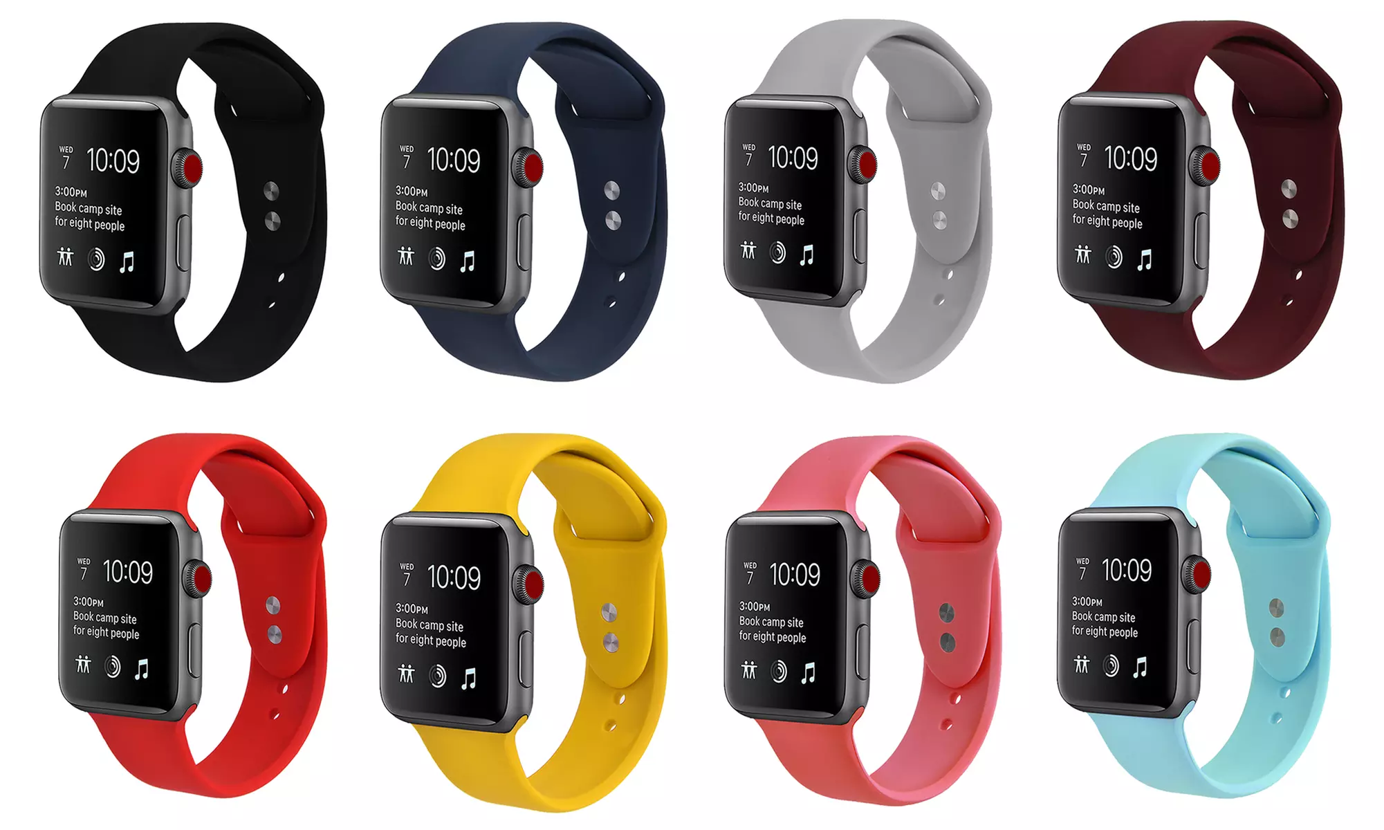 Silicone Sport Replacement Band for Apple Watch Series 1, 2, 3, & 4 - Primary Image