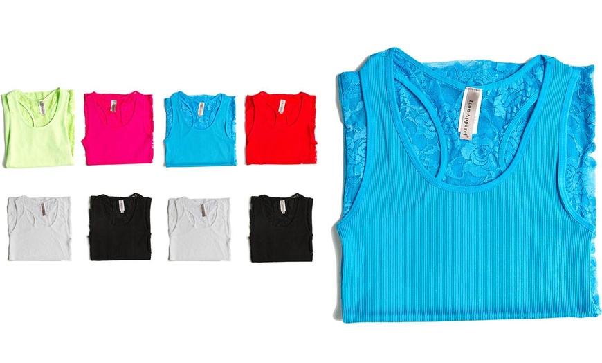 8 Pack Of Womens Lace Back Tank Groupon Goods