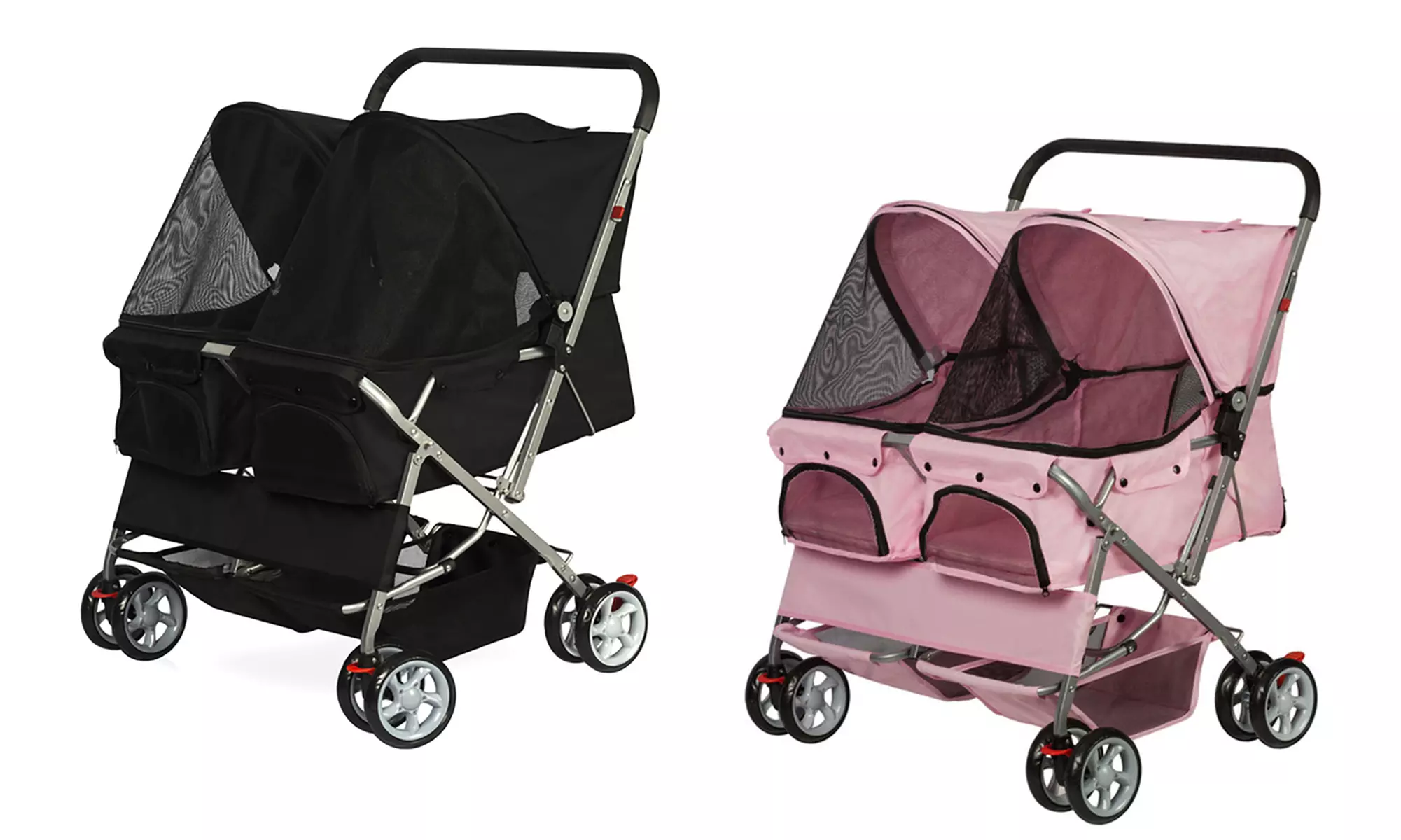 4-Wheel Twin Double Pet Stroller for Dogs and Cats - Primary Image