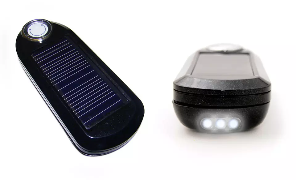 Kiwi U-Powered 2,000mAh Solar and USB Charger in Black or White. Free Returns. - Primary Image