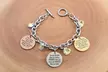 Tri-Tone Inspirational Charm Link Bracelet Made with Swarovski by Pink Box - Image 6