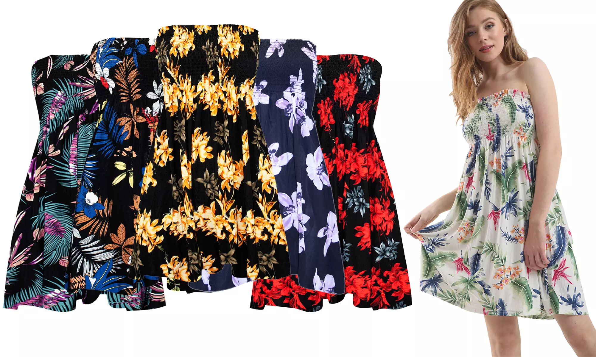 Robe avec imprimé floral, coloris au choix - Primary Image