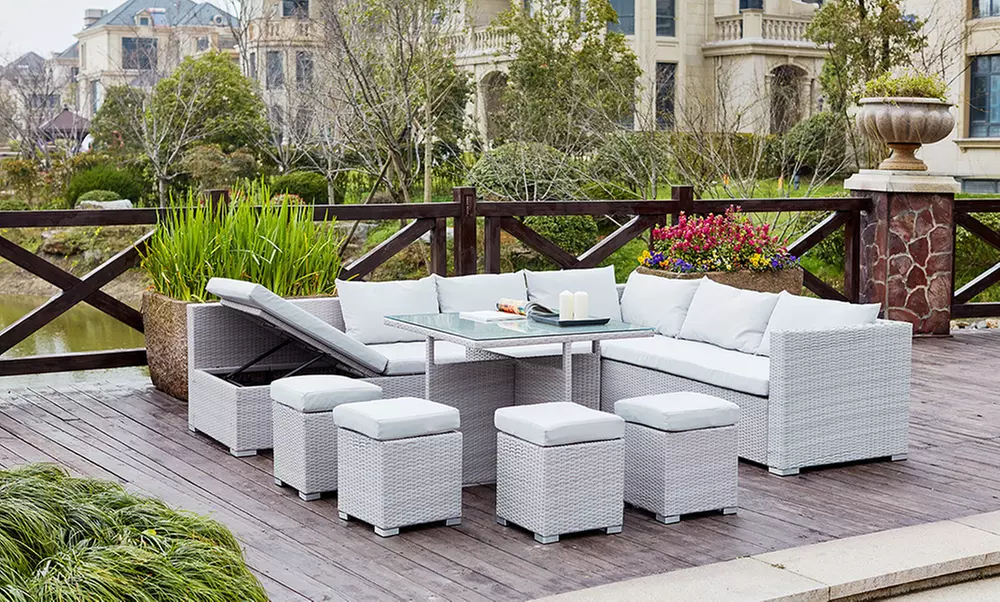 Conjunto de muebles de jardín para 10 personas "Gwandi" Côté Lounge, con envío gratuito - Primary Image