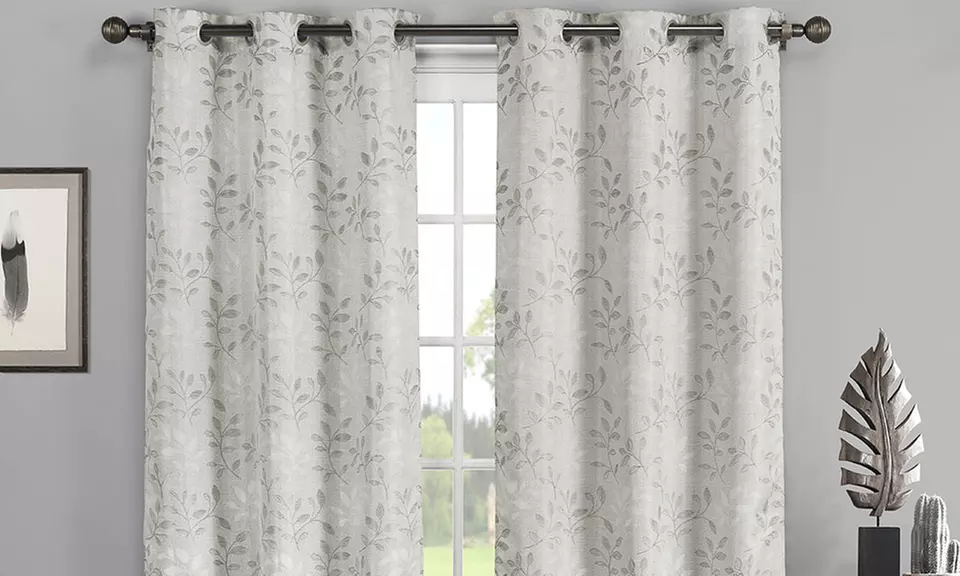 38"x84" Floral Print Grommet Window Panel Pair - Primary Image