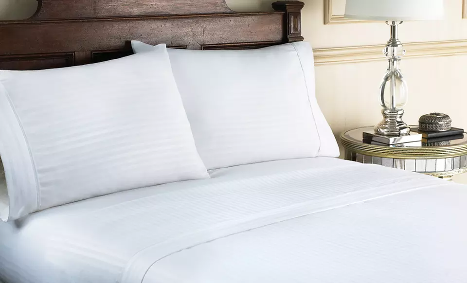Hotel New York Microfiber Embossed Dobby Stripe Sheet Sets from $17.99-$24.99. Multiple Colors Available. Free Returns. - Primary Image