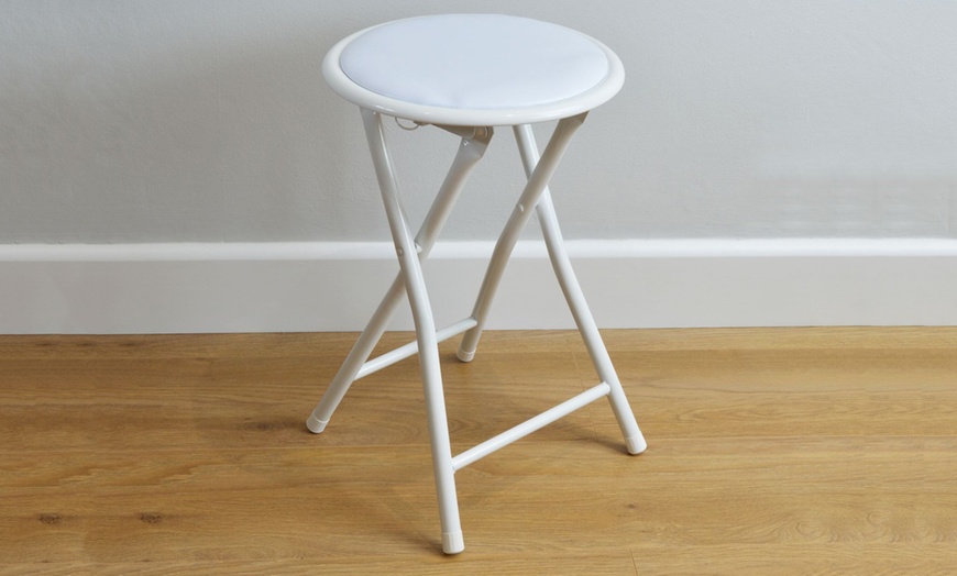 Image 1: Up to Six Round Folding Stools