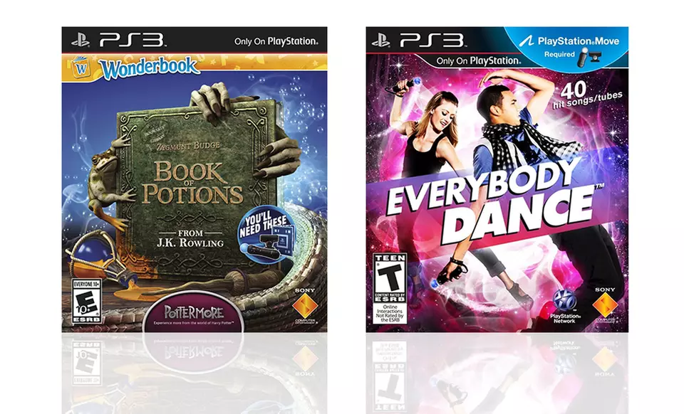 PlayStation Move Bundle with Everybody Dance and Wonderbook: Book of Potions Games. Free Returns. - Second Medium