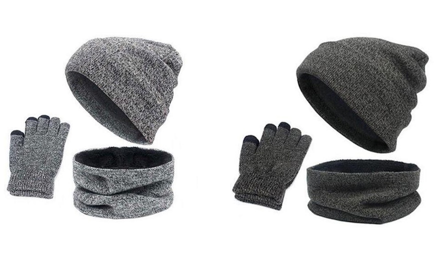 Image 10: Ensemble de bonnet, écharpe et gants tactiles