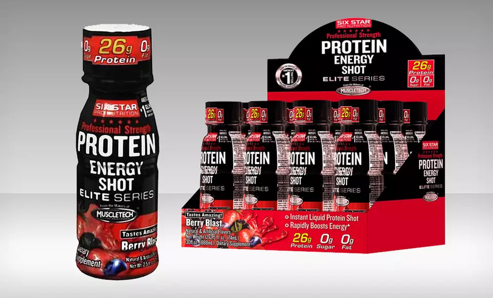 $39.99 for a 24-Pack of Six Star Protein Energy Shots in Berry Blast Flavor ($59.76 List Price). Free Shipping. - Primary Image