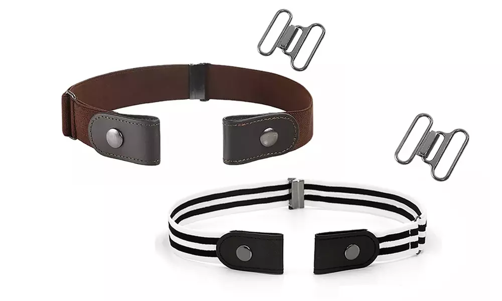 1x oder 2x schnallenloser, elastischer Gürtel