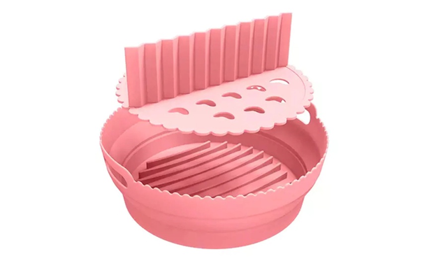 Image 2: Foldable Air Fryer Silicone Pot with Dividing Pad