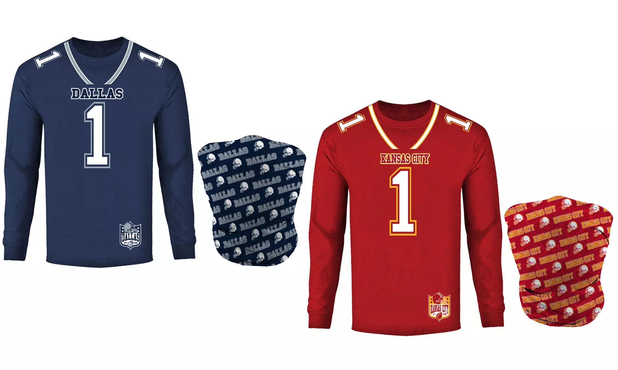Men's Football Team Long Sleeve Shirt and Gaiter - Primary Image