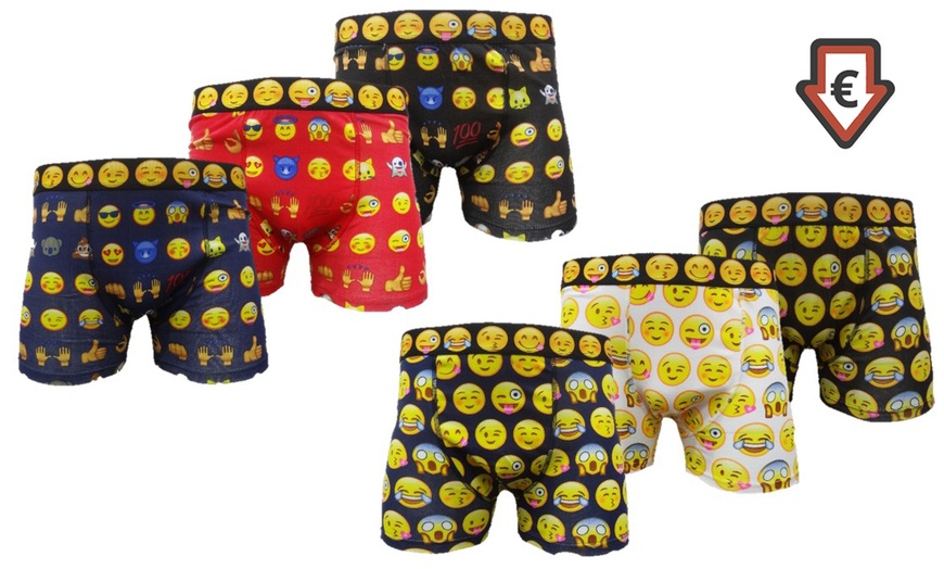 Image 1: Smiley Emoji Boxer Shorts 6-Pack