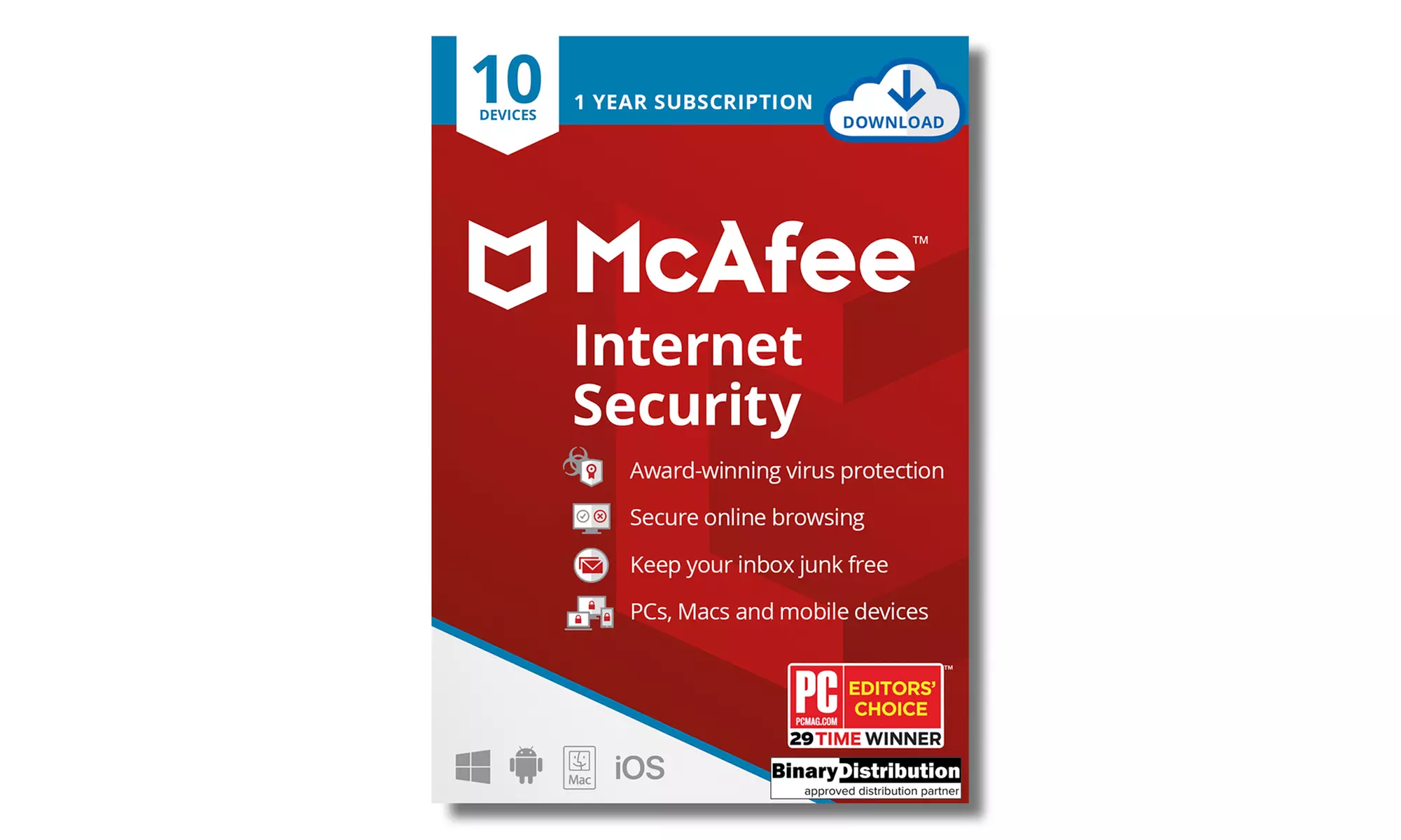 McAfee Internet Security 2023 - 10 Devices for One Year - Primary Image