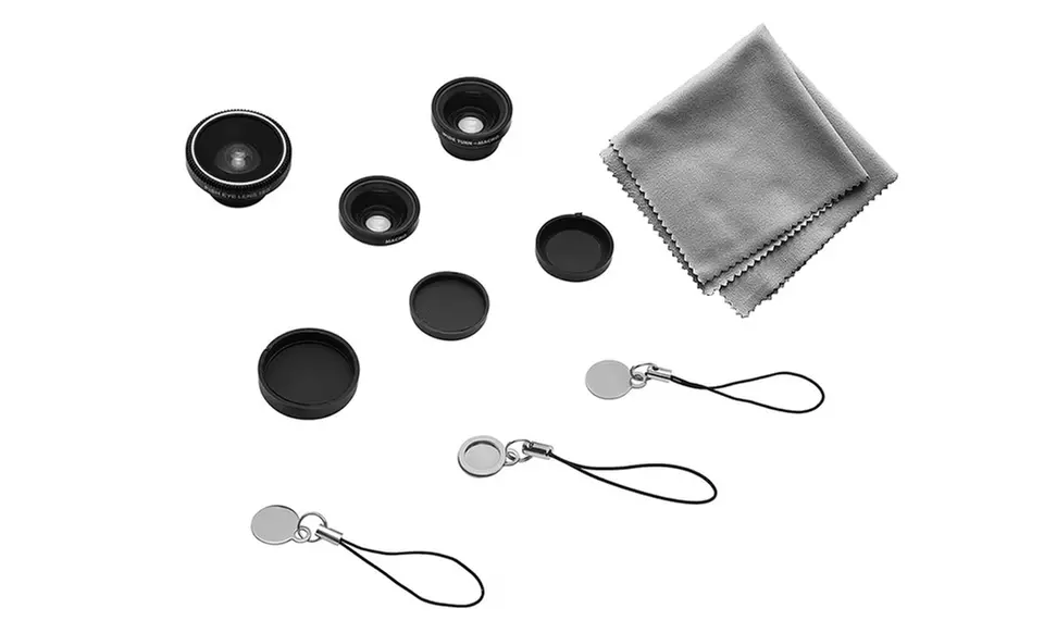 Acesori Four-Piece Smartphone Camera Kit with Three Lenses and Microfiber Cloth  - Second Medium