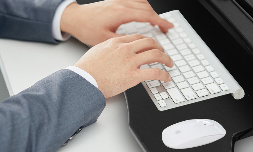 Image 2: Height Adjustable Sit Stand Desk