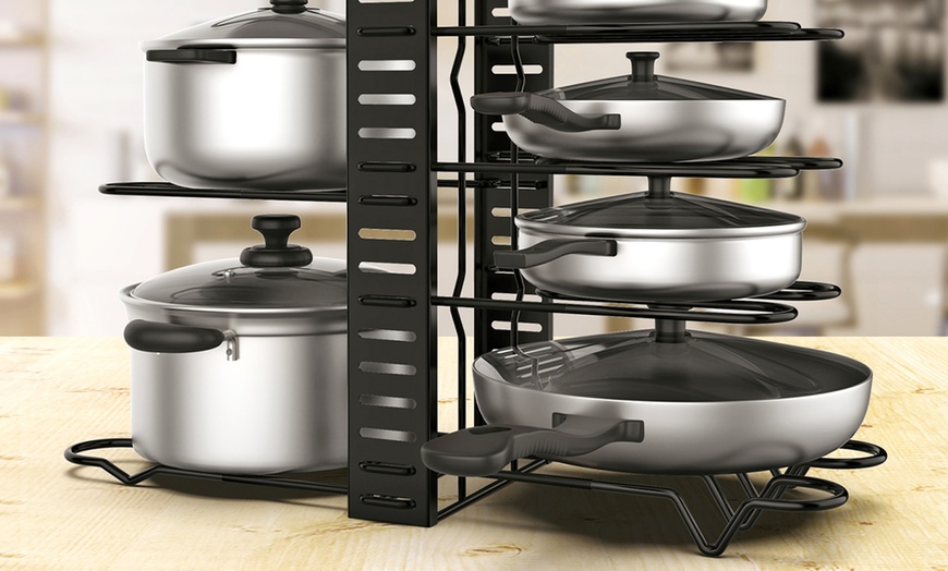 Image 5: Adjustable Kitchen Pan Rack