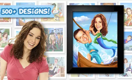 8"x10" Framed Custom Caricature of One or Two People from myDaVinci (52% Off) - Primary Image
