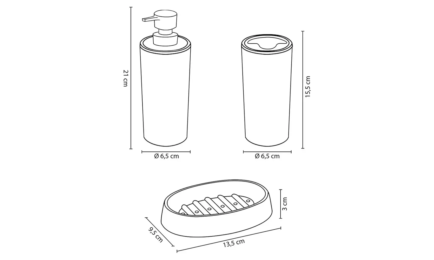 5-teiliges Badezimmeraccessoires-Set