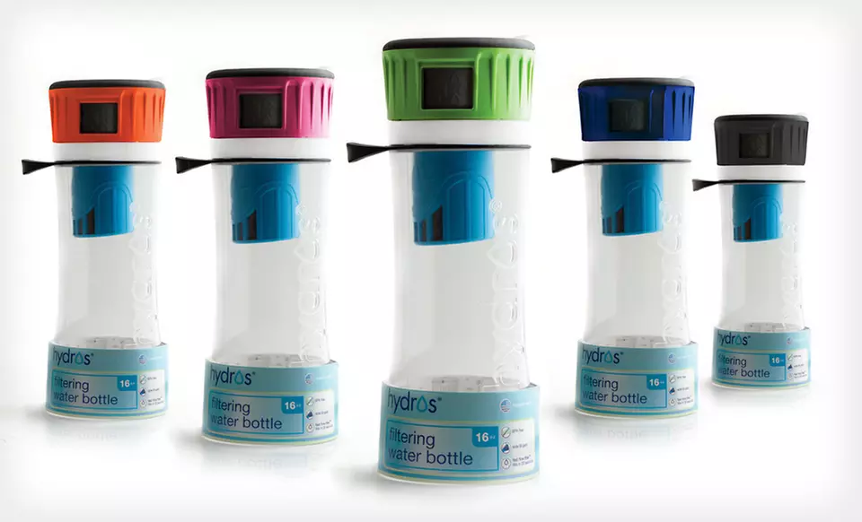 $13 for a Hydros Side-Fill Water Bottle With Built-In Filter ($27.99 List Price). Free Returns. - Primary Image
