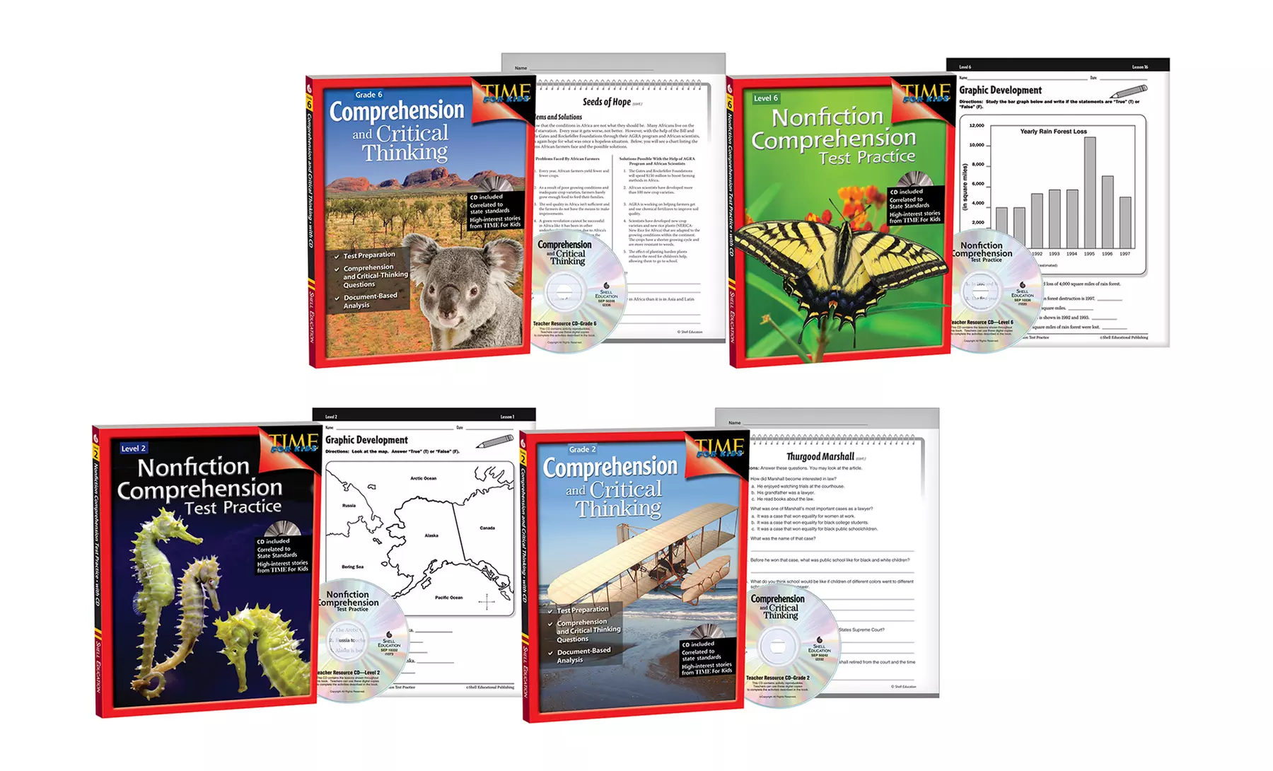 Time for Kids Reading Comprehension and Critical Thinking Bundles. Available for Grades 2–6. - Primary Image