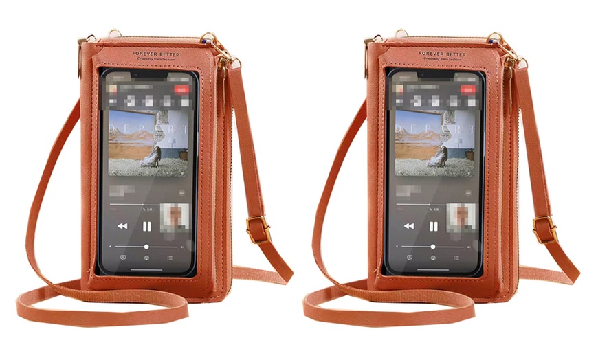 Image 15: Waterproof Crossbody Phone Bag with USB Charger Port